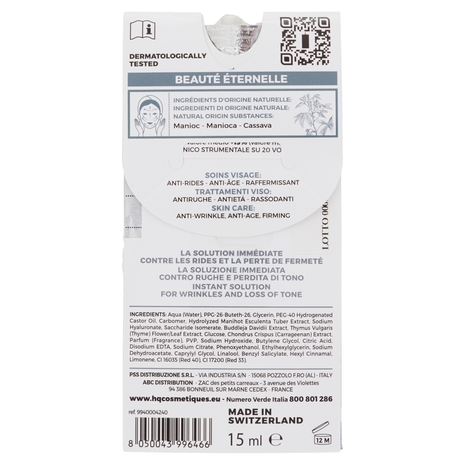 HQ Gel Rassodante Lifting all'Acido Ialuronico e all'estratto di Manioca 15 ml